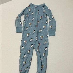 Hannah Anderson Peanuts Blue Character Print Footie 2T, new, no tag